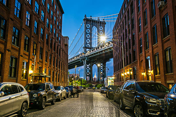 맨해튼 브리지 / 브루클린, 뉴욕 - manhattan bridge 뉴스 사진 이미지