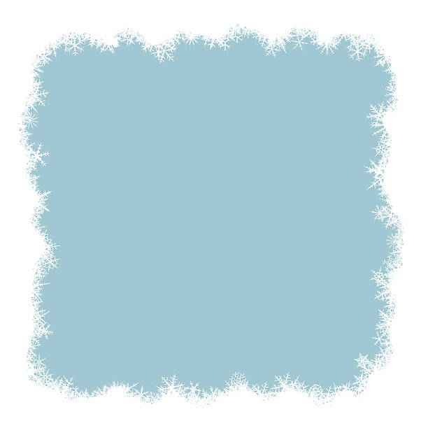 Border of snowflakes Border from various snowflakes on light blue background. ice borders stock illustrations