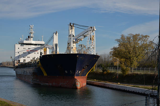 istock Lake freighter navigating the Welland Canal 623091254