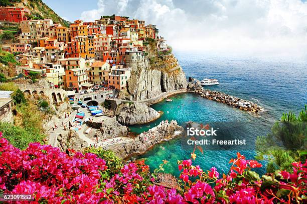 Beautiful Places Of Italy Monarola Village Stock Photo - Download Image Now