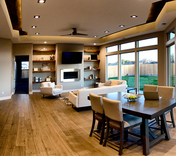 istock Clean Modern Comfortable New Home Interior Kitchen and Dining Ro 623095886