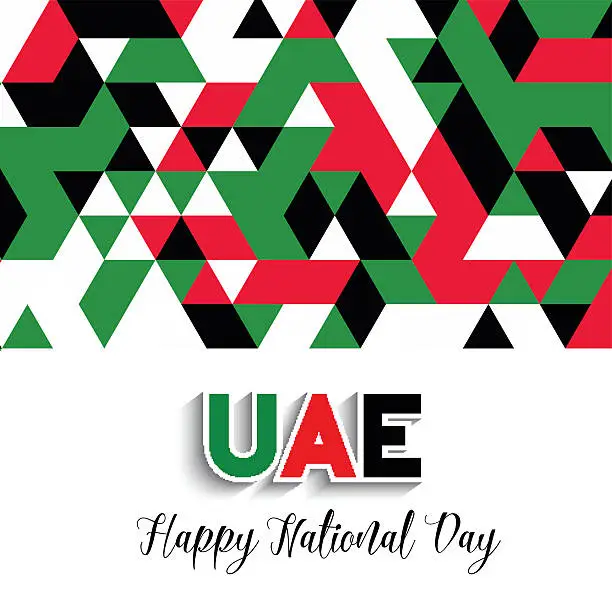 Vector illustration of Geometrical design background for United Arab Emirates National