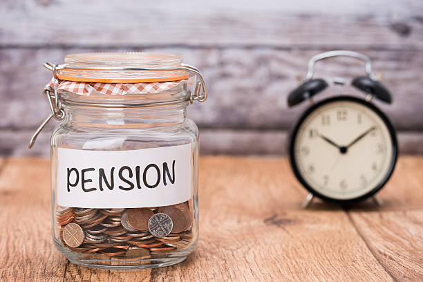 Pension savings fund stock photo