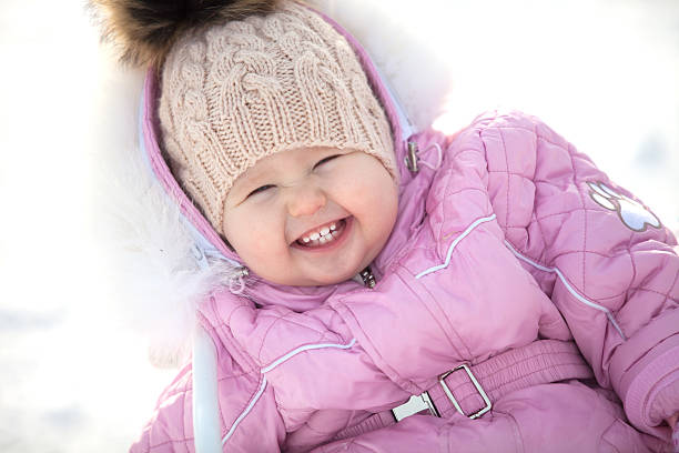 istock Happy little girl on winter walk 623098634
