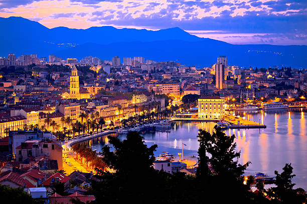 istock Aerial evening view of Split waterfront 623099590