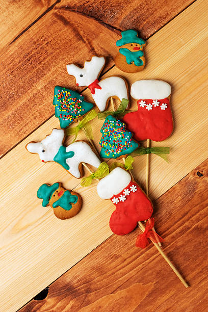 Christmas table gingerbread, studio light.