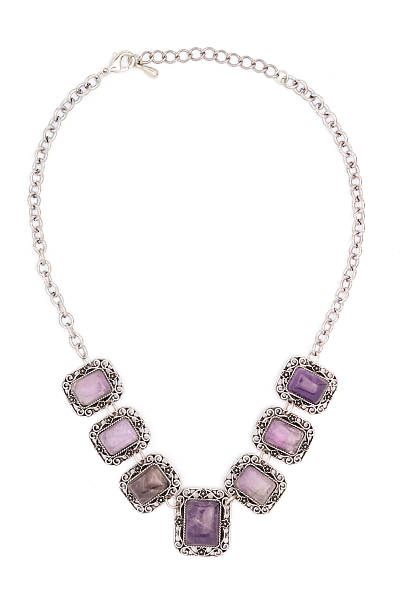 istock necklace with purple stones isolated on white 623107586