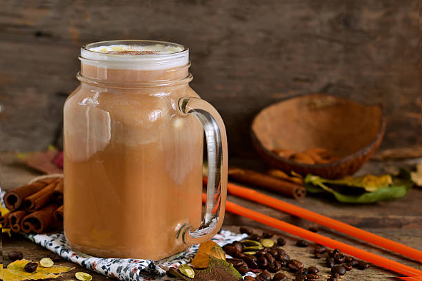 istock Hot latte with pumpkin, cinnamon and almonds 623107718