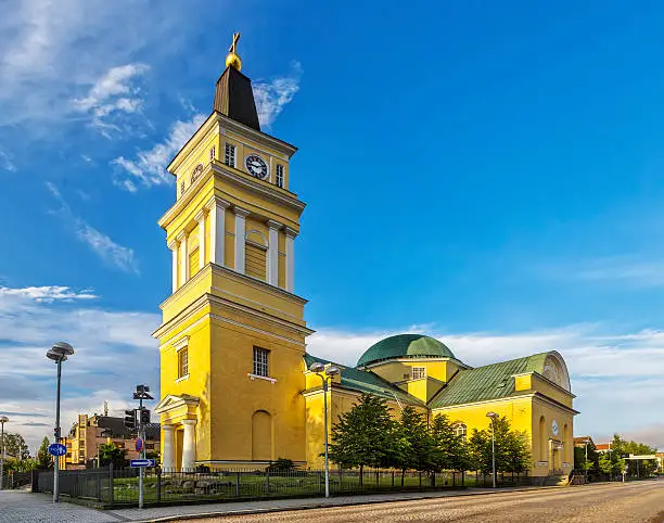 Oulu Cathedral (Oulun tuomiokirkko) is an Evangelical Lutheran cathedral, located in the centre of Oulu, Finland. The church was built in 1777 as a tribute to the King of Sweden Gustav III.