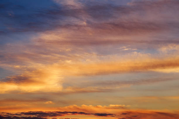 istock Beautiful fiery colorful sunset sky. 623109622