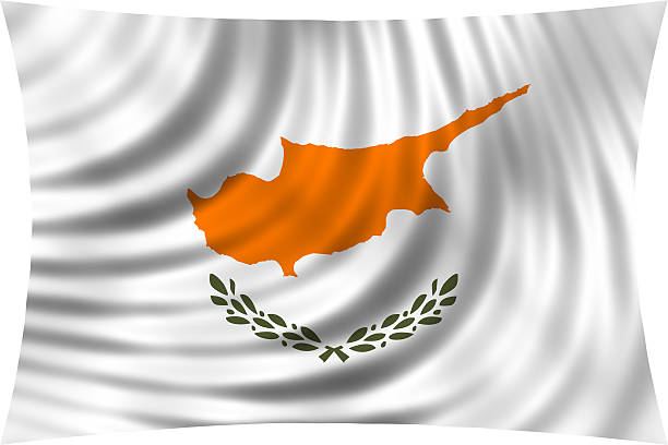 istock Flag of Cyprus waving isolated on white 623111002
