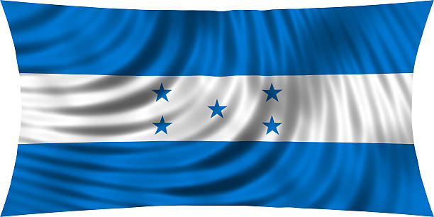 A vibrant watercolor-style flag featuring three blue stripes and a white band with five blue stars, evokes national pride, unity, and cultural heritage. Ideal for geography, travel, or patriotic themed projects.