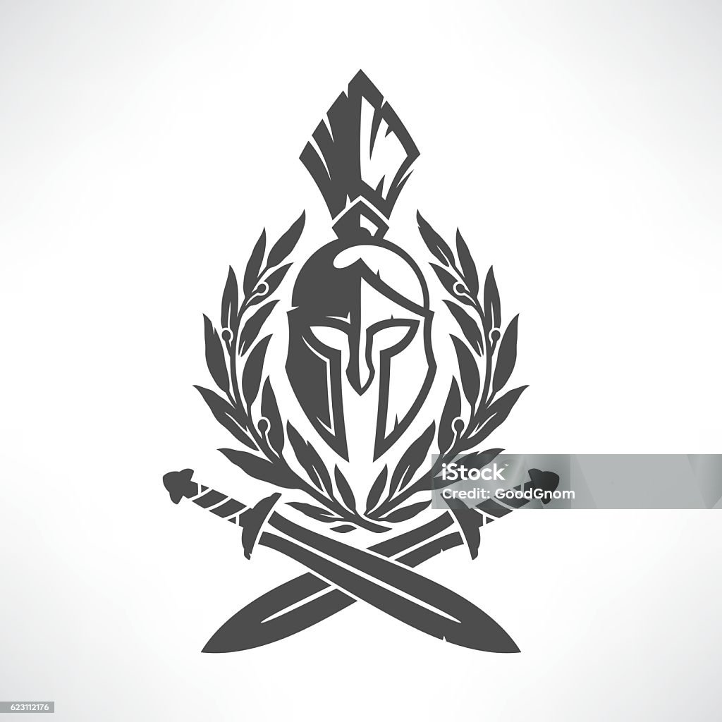 Escudo de armas de Esparta - arte vectorial de Espada libre de derechos