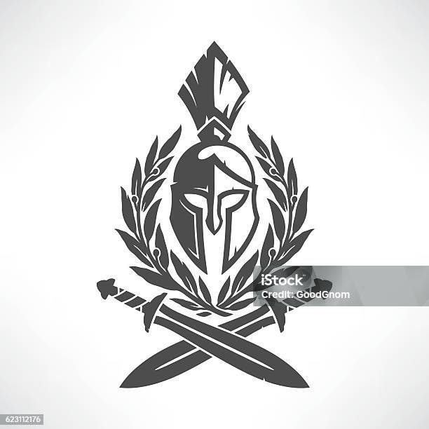 Ilustración de Escudo De Armas De Esparta y más Vectores Libres de Derechos de Espada - Espada, Gladiador, Romano