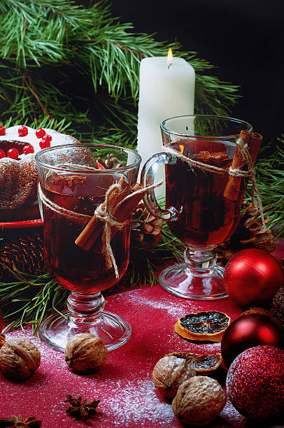 istock Christmas table setting. Bundt cake sprinkled with sugar powder 623112992