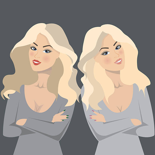 Two Beautiful Blonde Twins Stock Illustration - Download Image Now - Twin,  Sister, Adult - iStock