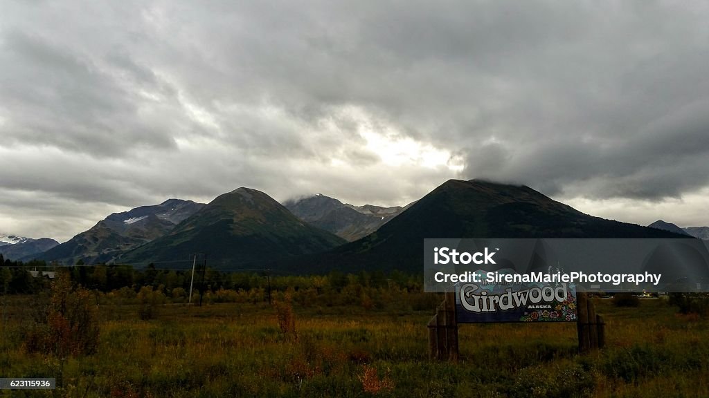 Girdwood Alaska Cloudy day in Girdwood Alaska Girdwood Stock Photo