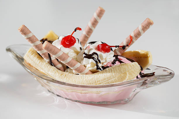 istock Banana split,  and ice cream dessert with toppings 623115974