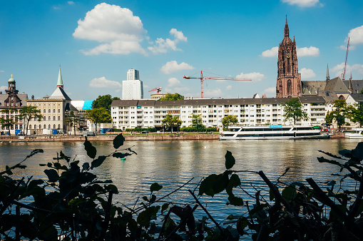  Frankfurt, Germany - August 22,2015 : View of the Saint Bartholomew  Cathedral in Frankfurt am Main, Germany