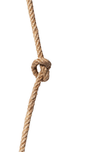 istock Rope with knot isolated over white background 623118408