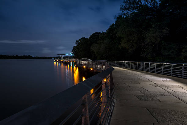 istock Lady Bird Lake Boardwalk Illuminated at Night, Austin, Texas 623120724