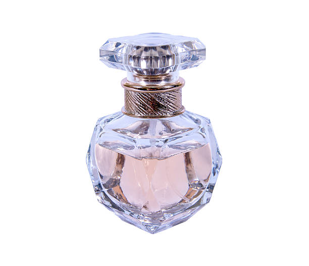 istock Beautiful perfume bottle isolated on white background 623121886