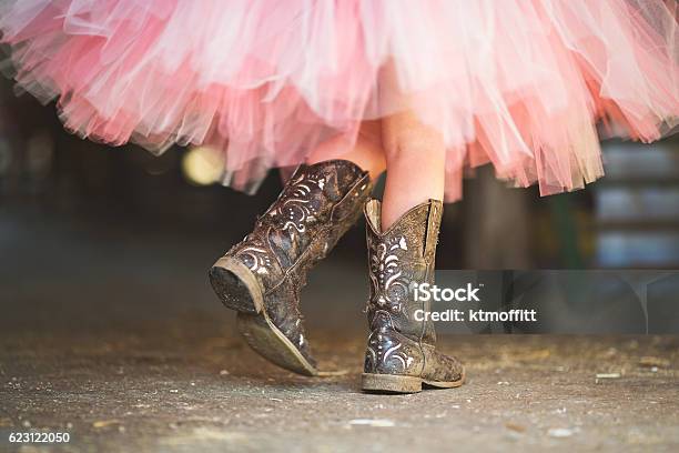 Tutu And Cowgirl Boots Stock Photo - Download Image Now - Cowboy Boot, Cowgirl, Boot