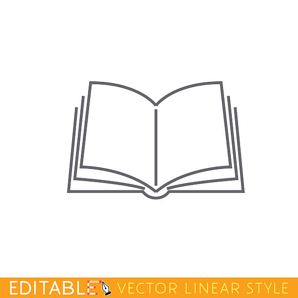 Open Book Editable Outline Sketch Icon Stock Illustration - Download Image  Now - Book, Open, Magazine - Publication - iStock
