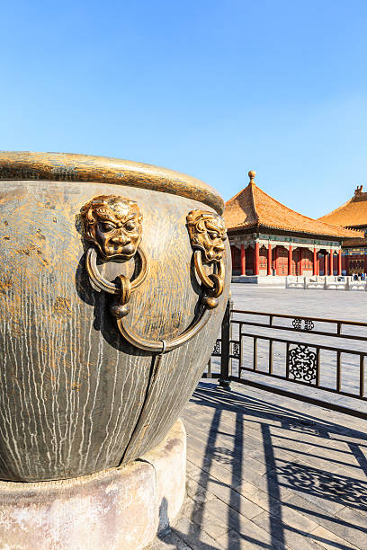 istock Beijing Forbidden City bronze lion water vat 623124668