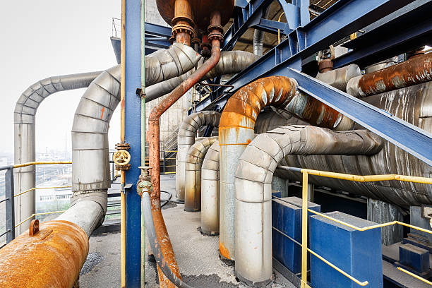 istock abandoned water cooling equipment in the old Steel mills 623126002