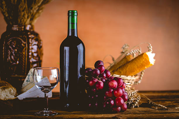 istock Bottle of wine, Mediterranean concept, ambient light 623126158