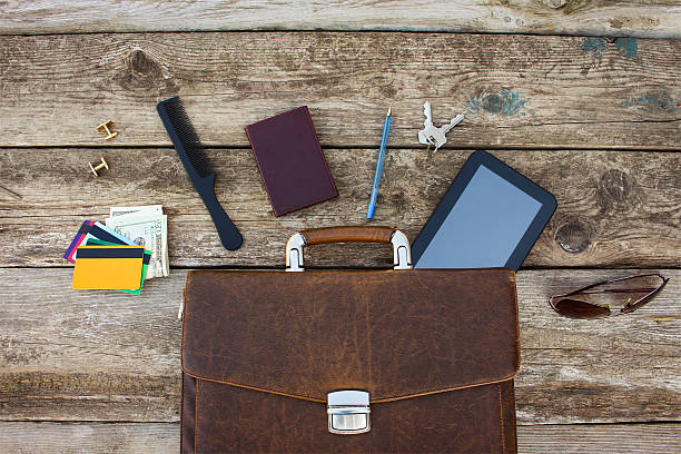 istock Men accessories: cufflinks, dollars, pen, key, comb, sunglasses, tablet 623174622