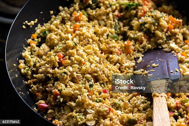 Cauliflower Rice Stock Photo - Download Image Now - Cauliflower, Rice - Food Staple, Rice - Cereal Plant