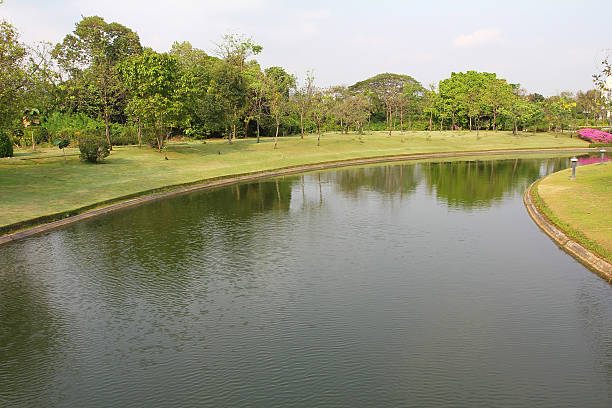 istock Park Trees and River, Central Park in bangkok Thailand 623175760