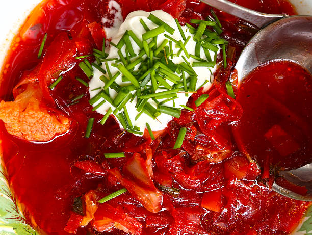 istock Ucrainian traditional beetroot red soup - borsch 623183474