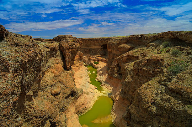Sesriem canyon of Tsauchab river, Sossusvley Namibia stock photo