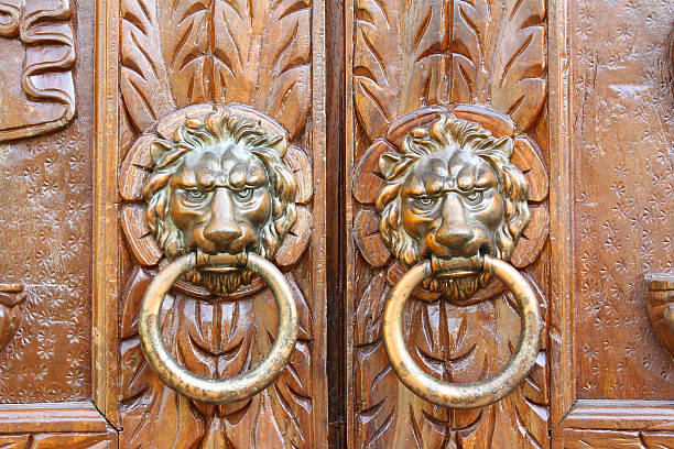 istock Door handles on the doors of ancient temples 623187008
