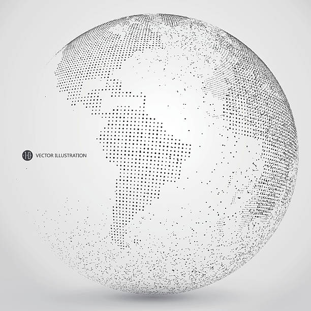Three-dimensional abstract planet, dots, representing the global, international meaning. Three-dimensional abstract planet, dots, representing the global, international meaning. global communications white stock illustrations
