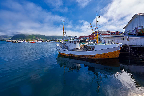 istock Fredwang, Norwey Picturesque view small harbor 623189572