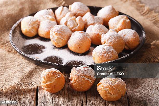 Italian Sweetness Castagnole Closeup On The Table Horizontal Stock Photo - Download Image Now