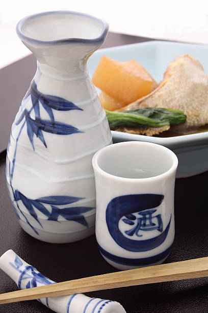 istock Japanese Sake with simmered Japanese amberjack and white radish, 623192788