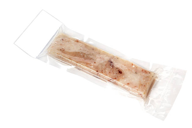 vacuum packed minced fish stock photo