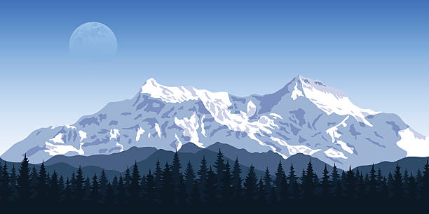 山�のピークの風景 - mountain range mountain himalayas snow点のイラスト素材／クリップアート素材／マンガ素材／アイコン素材