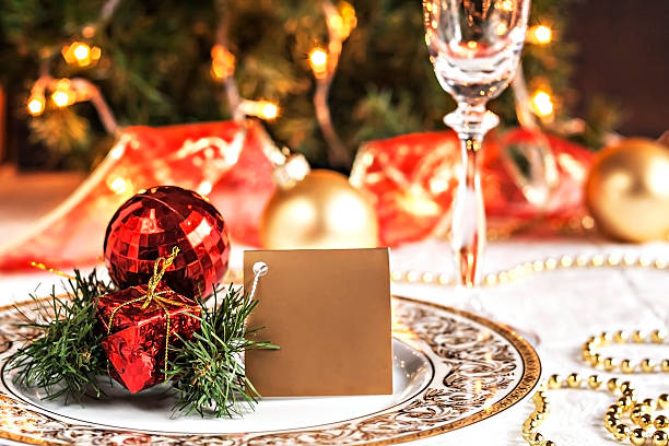 istock festive table decorated with Christmas balls and beads 623195918