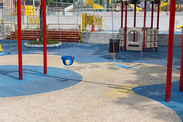istock Colorful playground on yard in the park 623195942