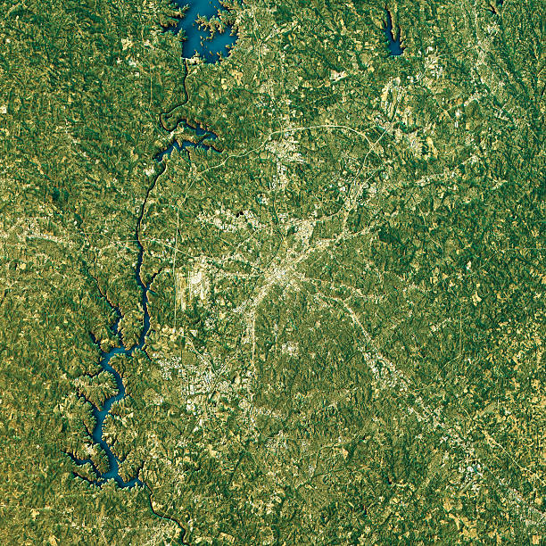 istock Charlotte Topographic Map Natural Color Top View 623198652