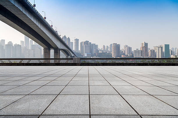 istock Empty floor and modern city skyline in chongqing,china 623199486