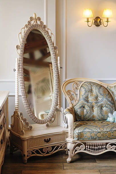 istock White beautiful mirror in luxury bedroom interior 623200698