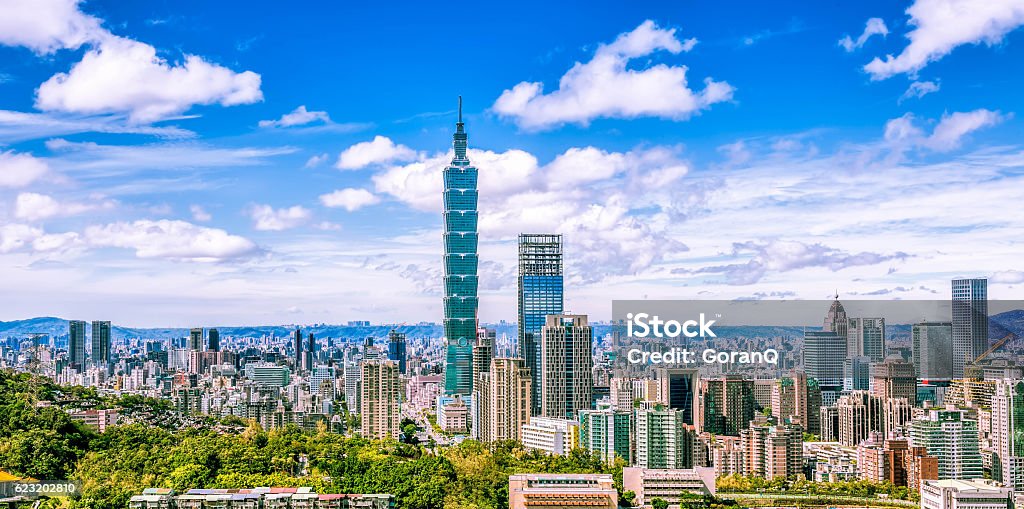 Panoramique de la ville de Taipei au lever du soleil, Taïwan - Photo de Taiwan libre de droits