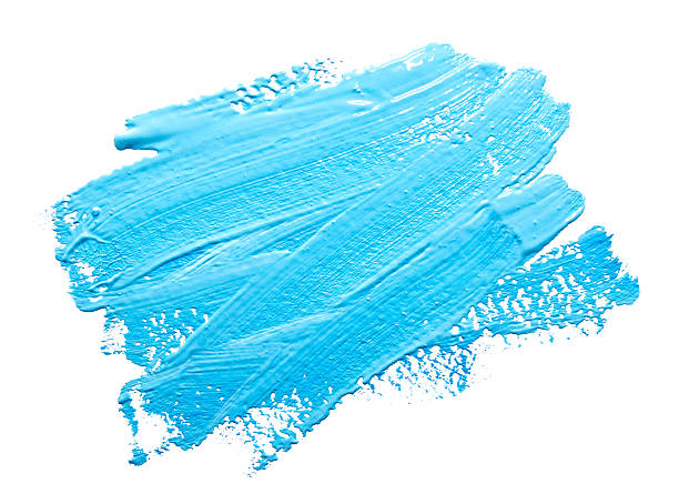 istock Turquoise  light blue  strokes of the paint brush isolated 623203206